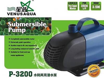 P3200 Venusaqua Sump Motoru 60w-3500 L/H - 1