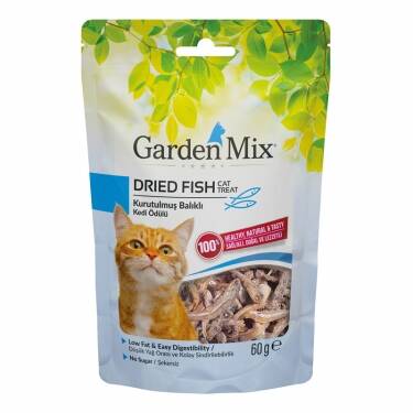 8808-Gardenmix Kurutulmuş Balıklı Kedi Ödül 60gr