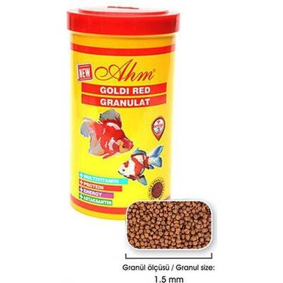 Ahm 250 ml Goldi Red Granulat Balık Yemi - 1