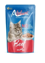 Alpha - Alpha Sığır Etli Jöleli Kedi Pouch 85gr*24 lü