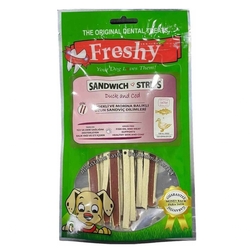 Freshy - Freshy Ördekli ve Morina Balıklı Sandiviç Köpek Ödül 80 gr