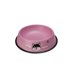 CHAT - Chat Baskılı Renkli Çelik Mama Kabı 29 cm (dg-1097)