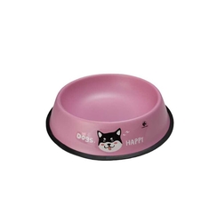 CHAT - Chat Baskılı Renkli Çelik Mama Kabı 33 cm (dg-1096)