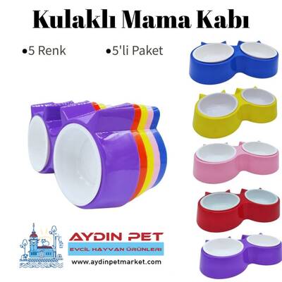 Chat Kulaklı İkili Mama Kabı 