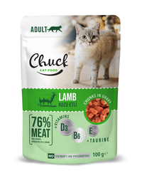 Chuck - Chuck Kuzulu Yetişkin Kedi Yaş Mama Pouch 24*100 gr