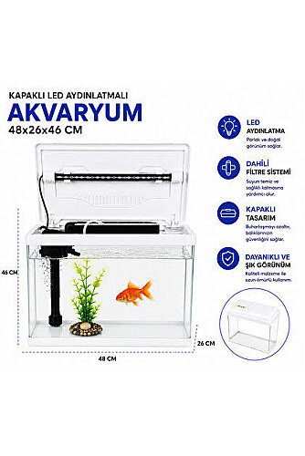 Curve PY-480 Akvaryum Seti Beyaz 48 cm