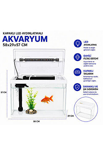 Curve PY-580 Akvaryum Seti Beyaz 58 cm