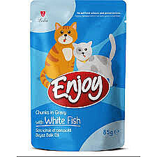 Enjoy Balıklı Parçalı Yetişkin Yaş Kedi Maması 22*85gr
