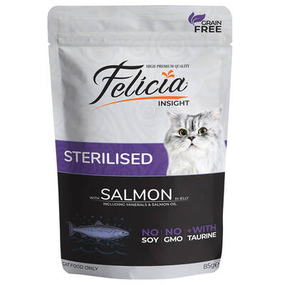 Felicia Sterilised Somonlu Yaş Kedi Maması 85 gr12 Adet