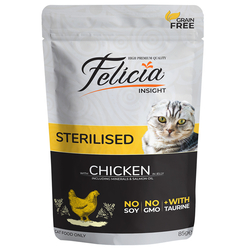 Felicia - Felicia Sterilised Tavuklu Yaş Kedi Maması 85 gr 12 Adet