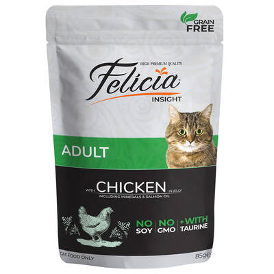 Felicia Tahılsız Yetişkin Tavuklu Yaş Kedi Maması 85 gr12 Adet