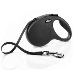 FLEXİ - Flexi NewClassic Şerit Gezdirme Tasması Siyah (M) 5 m