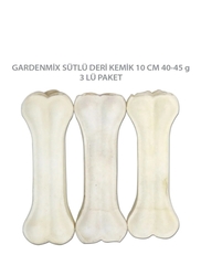 Gardenmix - Gardenmix Sütlü Deri Kemik 10 cm 40-45gr 3lü