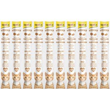 GimCat Hindi ve Tavşanlı Stick Kedi Ödül 50gr*10