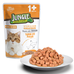 Jungle - Jungle Tavuklu Kısır Yetişkin Yaş Kedi Maması 24*100g