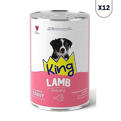 King Sos Kuzu Etli Yavru Köpek Konservesi 400gr*12li - 1