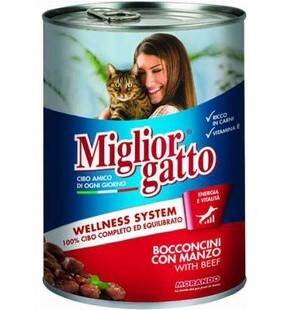 Migliorgatto Sığır Etli Parçalı Kedi Konserve 24*405gr