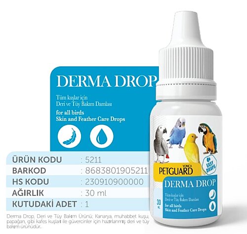 Petguard Derma-Support Tüy Bakım Kuş Vitamini 30 ml 6 lı