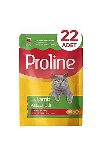 Proline Kuzu Etli Parçalı Yaş Kedi Maması 22*85 gr
