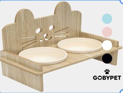 Goby İkili Seramik Mama Kabı Paspaslı Set