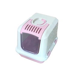 Shippo Pembe-Beyaz Kapalı Kedi Tuvaleti