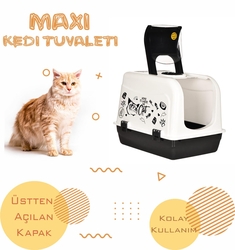 Shippo - Shippo Maxi Lüx Kapalı Kedi Tuvaleti Beyaz