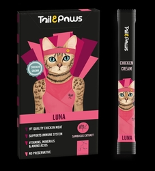 Tail&Paws - Tail&Paws Luna Tavuklu Multi Vitaminli Krem Kedi Ödül 5 li 15gr 