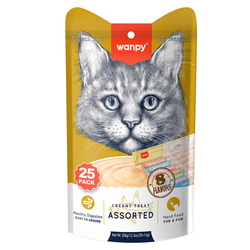 wanpy - Wanpy Karışık 8 Lezzet Kedi Krem Ödül 25*14gr