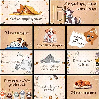 Shippo Köpek Desenli Mama ve Su Kabı Altı Paspası 60*40 cm - 1